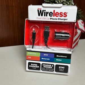 Just Wireless 1 Amp Dual USB Car phone charger for Smartphones